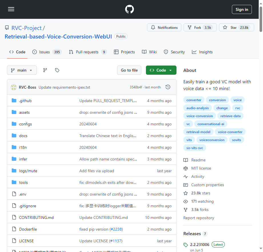 RVC;Retrieval-based-Voice-Conversion-WebUI