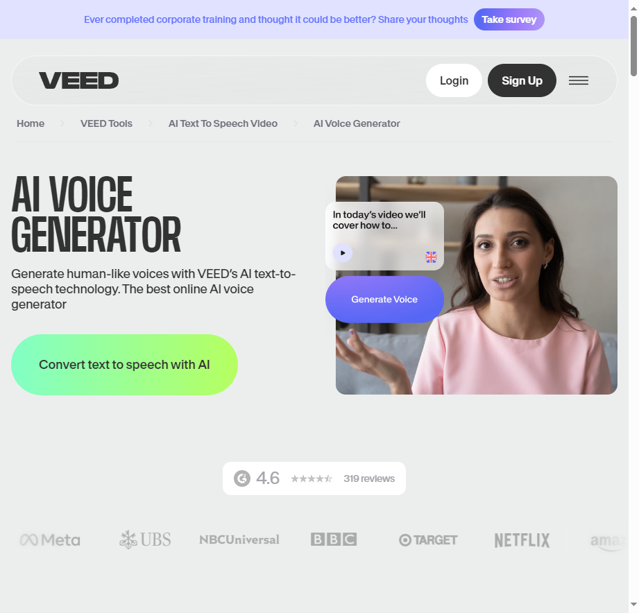 Veed AI Voice Generator